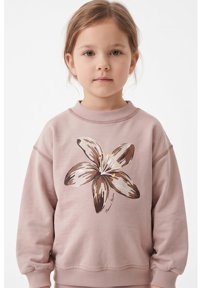Toontoy Kids Toontoy Kız Çocuk Baskılı Karyoka Dikişli Sweatshirt Bej