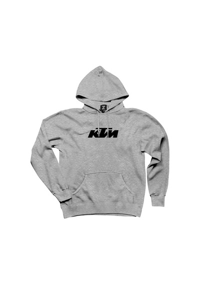 KTM Motorcycle Black Logo Gri Kapşonlu Sweatshirt Hoodie Siyah