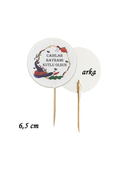20 Adet Dekoratif Hallowen Cadılar Bayramı Baskılı Pasta Kürdanı 6,5 Cm -11
