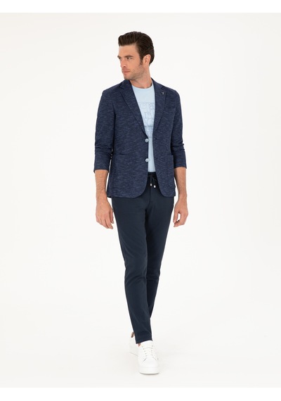 Cacharel Lacivert Slim Fit Pamuk Karışımlı Ceket Cacharel Lacivert Slim Fit Pamuk Karışımlı Ceket