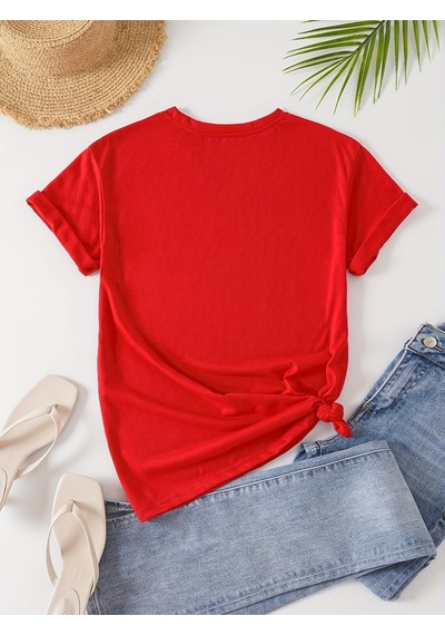 Uyguntarz Unisex Cep Panda Baskılı Tasarım Tshirt Kırmızı