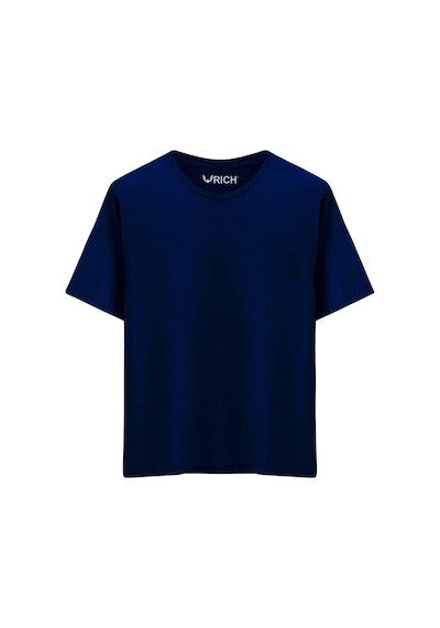 Rich Erkek 4 Lü Paket %100 Pamuk Oversize Tişört Basic Bisiklet Yaka Kısa Kollu T-shirt Lacivert