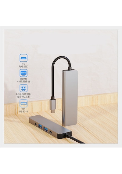 USB Type-C To Hdmi 4K Ses USB-C / 2XUSB 3.0 Hub Çevirici Kablo