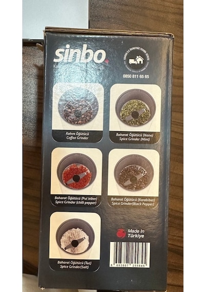 Sinbo Kahve Ve Baharat Öğütücü 70 Gr Kapasite, Paslanmaz Çelik Bıçaklı Scm-2980 Beyaz