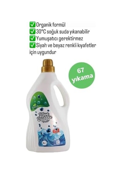 Çamaşır Deterjan Bebek Organik Soğuk Suda Yıkama & Renk Koruma Hassas Ciltler İçin-blue Bubble
