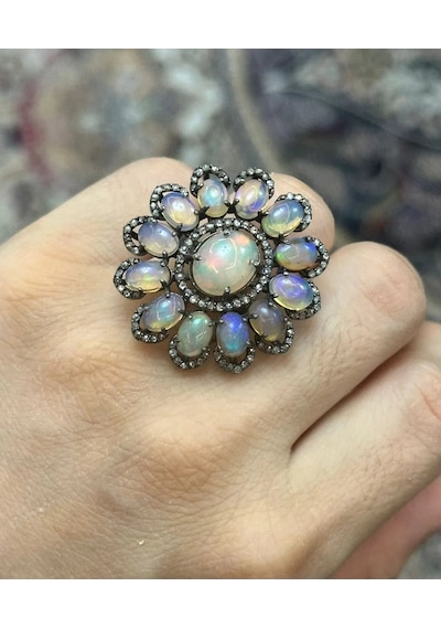 Opal Elmas Yüzük 065