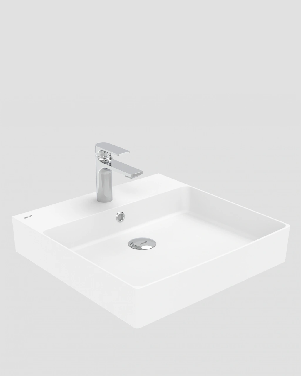 Creavit VX255 Volga 50 50 Tezgah Üstü Kare Lavabo Beyaz