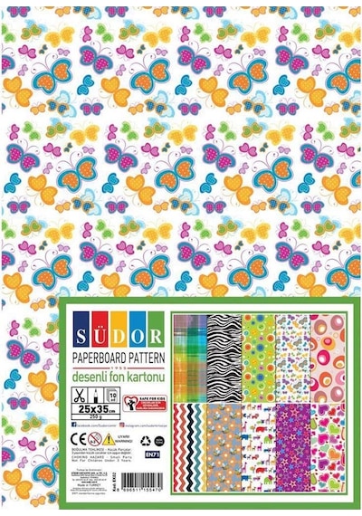 Südor Desenli Fon Kartonu 25x35 250gr 10 Lu Ek02