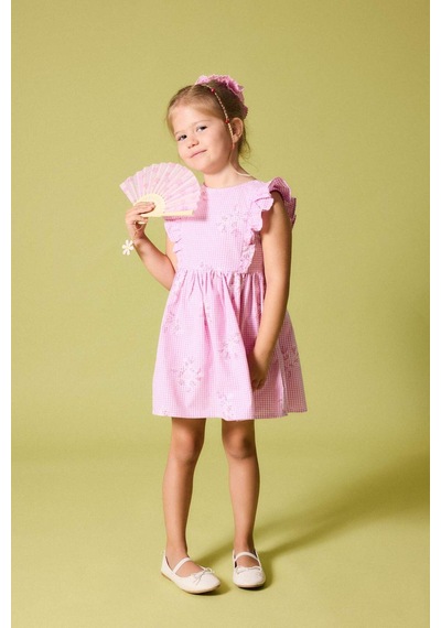 Defacto Kolsuz Poplin Pembe Elbise Kız Bebek H9619a526hspn171 Pembe-pn171