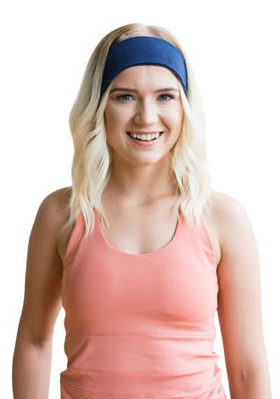 Saç Bandı Pamuk Kadın Bandana Spor Kafa Bandı Headband P. Mavi