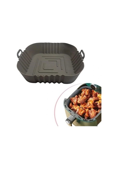 Buffer Renkli Isıya Dayanıklı Yıkanılabilir Silikon Fırın Airfryer Kare Model Pişirme Matı 20 Cm