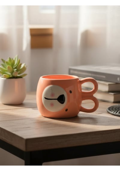 3d Kulak Kulplu Hayvan Figürlü Seramik Kupa 460 Ml Diğer