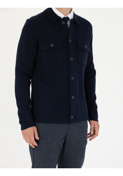 Pierre Cardin Erkek Lacivert Melanj Hırka Triko 50278090-vr120 Lacivert Melanj