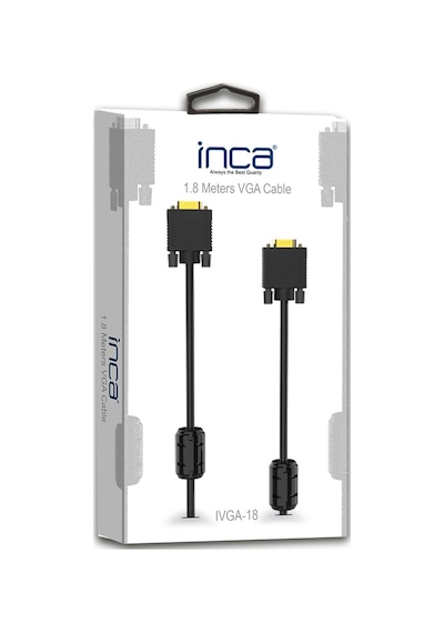 Inca Ivga-18 Altın Uçlu Vga Monitör Kablosu 1 8M