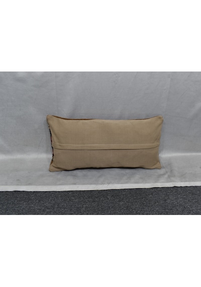 Zehra Abla Halı Yeni El Dokuma Dekoratif Lumbar Kilim Kırlent Yastık Kılıfı 6610 Çok Renkli