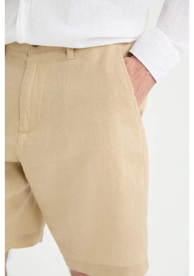 DeFacto %100 Keten Regular Fit Yazlık Bermuda Şort D9931AX25SMBG732