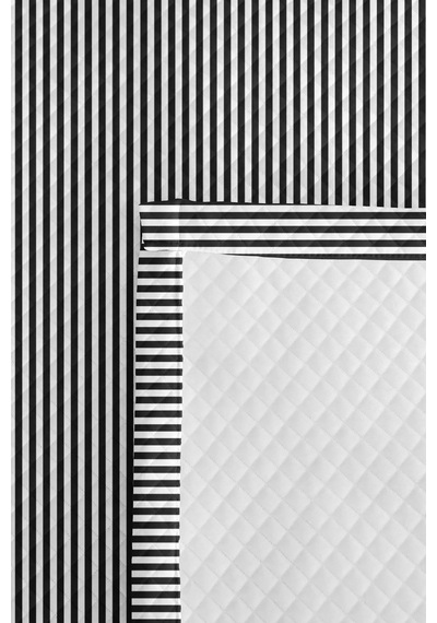 Siyah Çizgili Modern Genç Odası Tek Kişilik Pike Takımı-minimal 160x220 Cm Kapitone Yatak Örtüsü Mistik Ada Esintisi