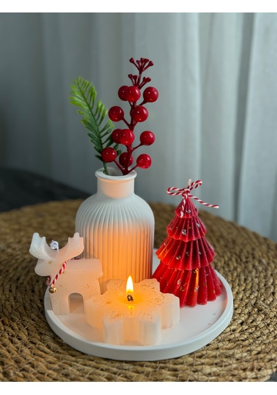 Kübra Design Candles Çam Ağaçlı Mum Seti