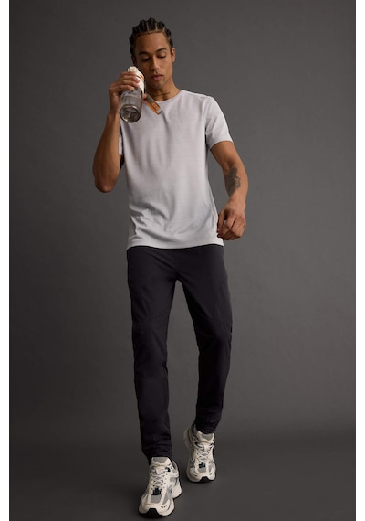 Defacto Defactofit Slim Fit Dar Kesim Çift Cepli Fermuarlı Paça Dokuma Jogger B2780ax25auar231 Antrasit