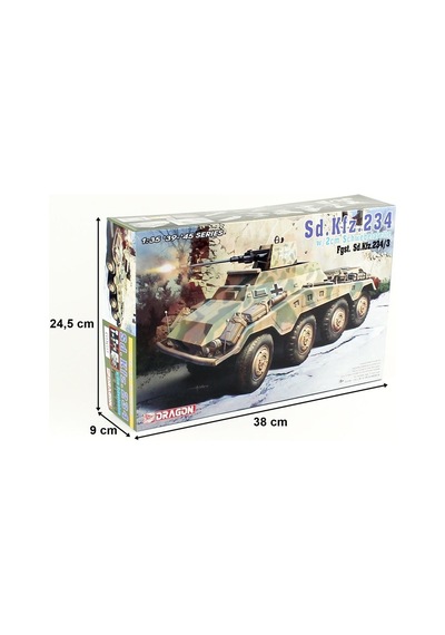 Dragon 6969 1/35 Ölçek, Sd.kfz. 234/3 W/2cm, Amfibik Hafif Zırhlı Ve 2 Cm. Topu Plastik Model Kiti-51530
