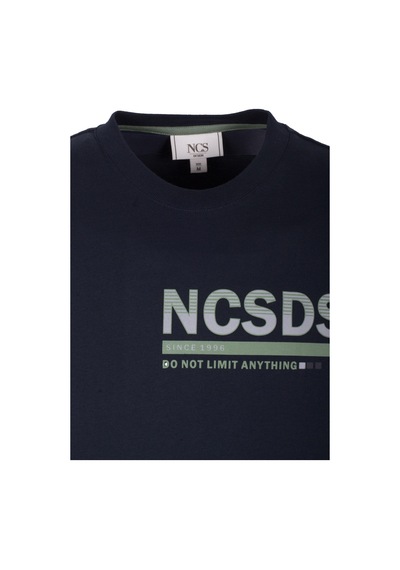 Erkek Tişört Bisiklet Yaka Lacivert Slim Fit Baskılı T-shirt Ncs Jeans 1296 Lacivert
