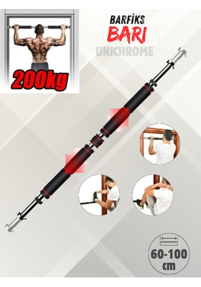 Barfiks Çubuğu 60-100 Cm Çift Uzun Süngerli Ayarlanabilir Barfiks Çekme Demiri Barfiks Aleti