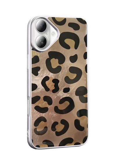 Apple Uyumlu iPhone 16 Plus Kılıf Desenli Zore Mep Kapak Gri Leopar