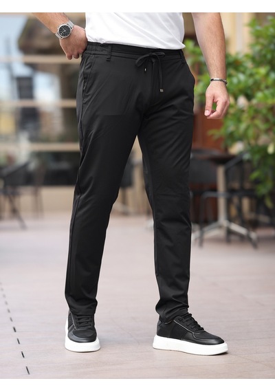 Ultra Hafif İnce Esnek Slim Fit Jogger Siyah
