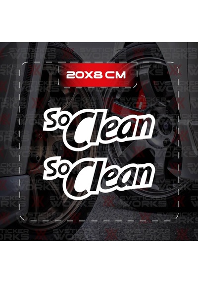 So Clean Jdm Sticker Araba Laptop Motosiklet Sticker Yapışkanlı Folyo Beyaz
