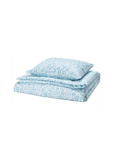 Ikea Cymbalblomma Tek Kişilik Nevresim Takımı 150 X 200 Cm Lacivert - Beyaz