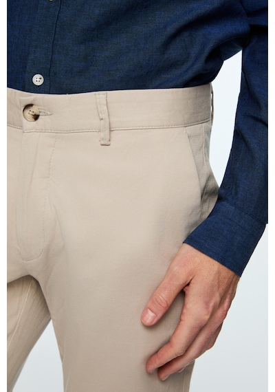 Morven Erkek Taş Pamuk Trend Düz Slim Fit Chino Pantolon 26ys003008870 Taş