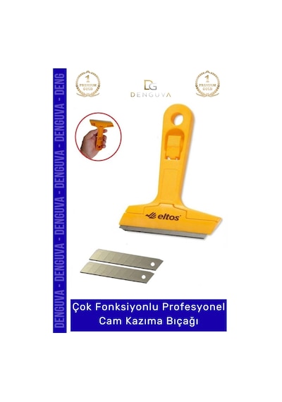 Kazımabıçağı 100mm Profesyonel Cam Zemin Sıyırma Derz Boya Kazıma Bıçağı 2 Adet Yedek Bıçak l Çok Renkli