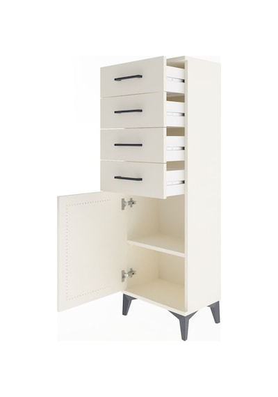 Arges Dolap Tek Raflı 4 Çekmeceli Tek Kapaklı 44x30x134 Aytaş... Aytaşı