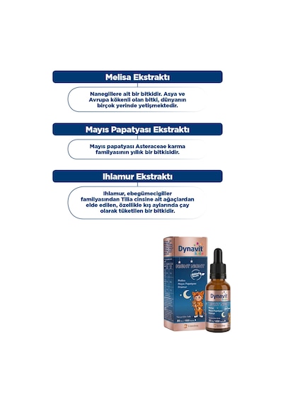 Dynavit Kids Night Night Damla 30ml Çocuklar İçin Melisa, Mayıs Papatyası, Ihlamur - Uyku