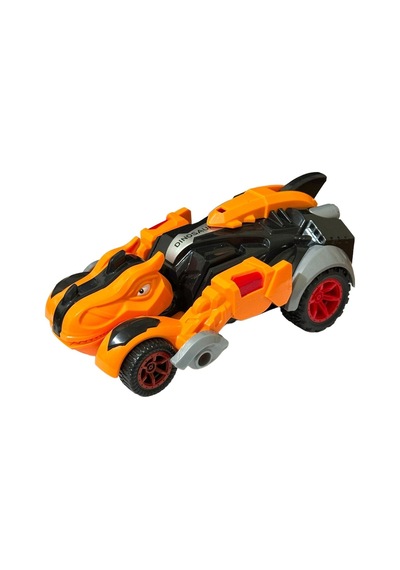 Trex Dinazor Figür Araba Sürtmeli Teker Transformers Robot Dinozor 15cm Turuncu Turuncu