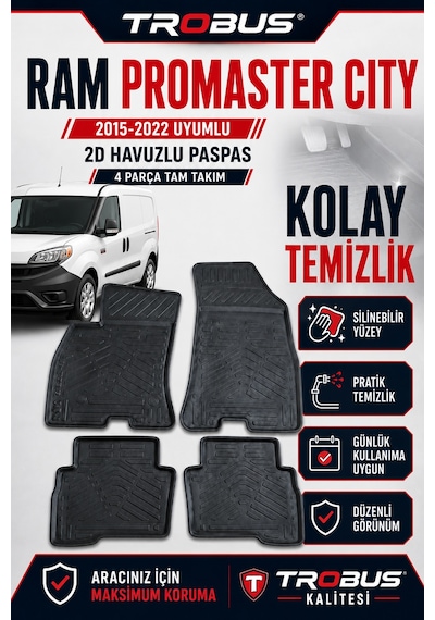 Trobus Ram Promaster City Wagon 2015-2022 2d Havuzlu Paspas
