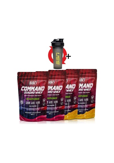 SSN Sports Style Nutrition Command Quadro Whey 1800 gr 60 Şase Mıx Çilek Muz Mango (15X4 DOYPACK) Kombinasyon