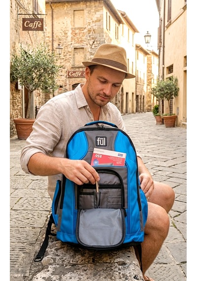 Ful - Sweet Mel Kobalt Mavi Gündelik Seyahat Unisex Laptop Sırt Çantası