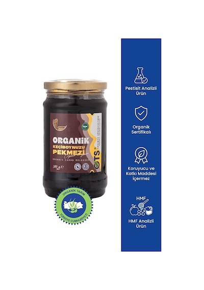 Ots Organik Keçiboynuzu Pekmezi 380 gr (Organik Sertifikalı, Pestisit Analizli)