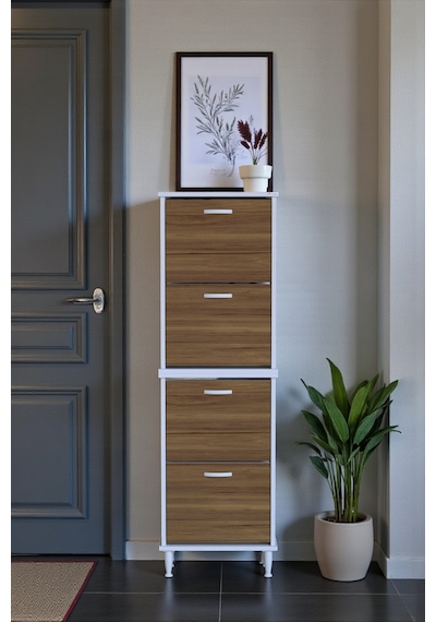 Eliusta Elenio 52 Cm Genişlik Ceviz Renk Ayaklı 4 Kapaklı Ayakkabılık 52x168x26 Cm Ayakkabılık Ceviz Eliusta Elenio 52 Cm Genişlik Ceviz Renk Ayaklı 4 Kapaklı Ayakkabılık 52x168x26 Cm Ayakkabılık Ceviz