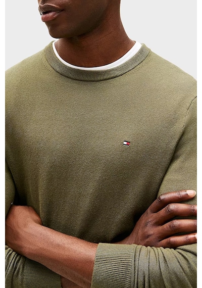 Tommy Hilfiger Pıma Org Ctn Cashmere Crew Neck Erkek Yeşil Kazak - Mw0mw28046