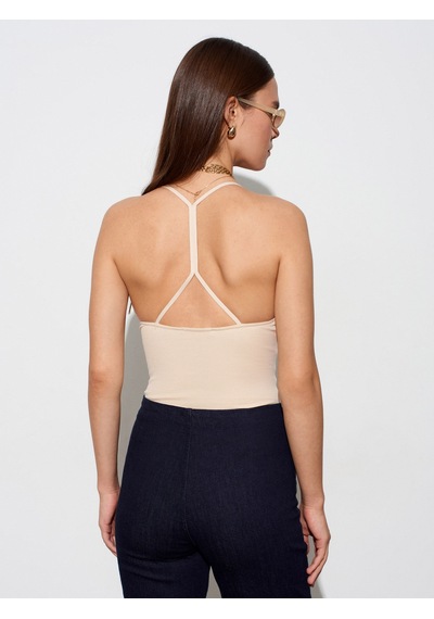 Dilvin 21175 Halter Yaka Bodysuit-taş