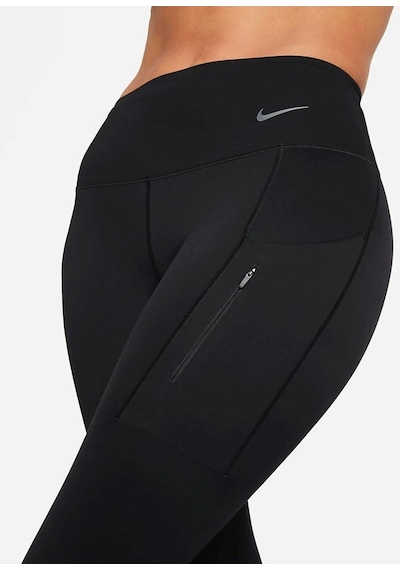 Nike Go Firm Support Mid Rise Cropped Training Kadın Crop Tayt Siyah Siyah