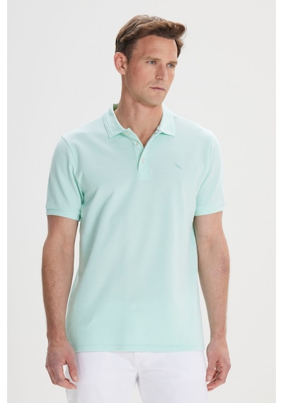 AC&Co / Altınyıldız Classics Erkek Mınt Slim Fit Dar Kesim Polo Yaka %100 Pamuk Kısa Kollu Tişört Mint
