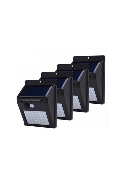 20 Led Fotoselli Solar Led Duvar Lamba Işık Sensörlü Güneş Enerji 4 Adet