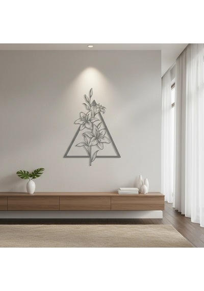 Modern Çiçek Metal Duvar Tablosu