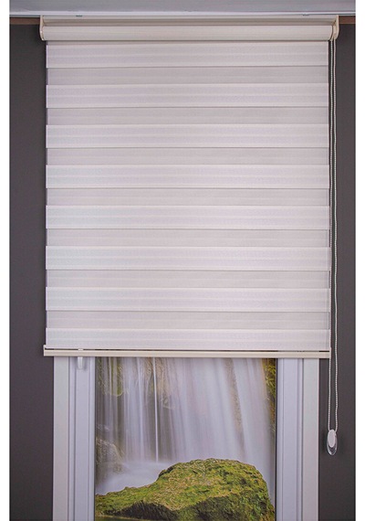 Oba Perde Keten Zebra Perde Beyaz 160 x 190
