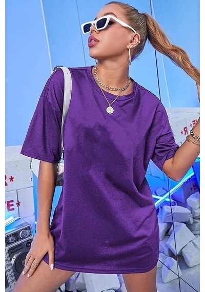 Unisex Kelebek Sırt Baskılı T-shirt Mor