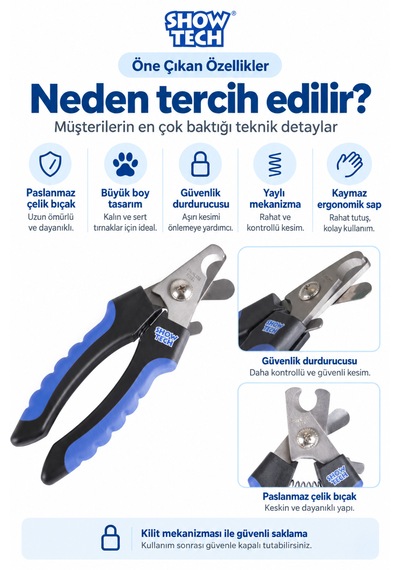 Showtech Comfort Kedi Köpek Tırnak Makası Büyük Boy - Büyük Irk Köpekler İçin