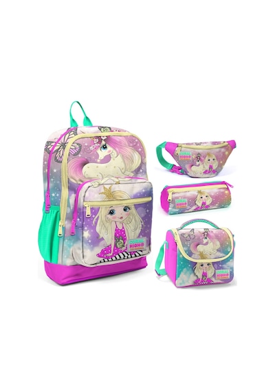 Coral High Su Yeşili Unicorn Üçlü Okul Çantası Ve Bel Çantası Seti